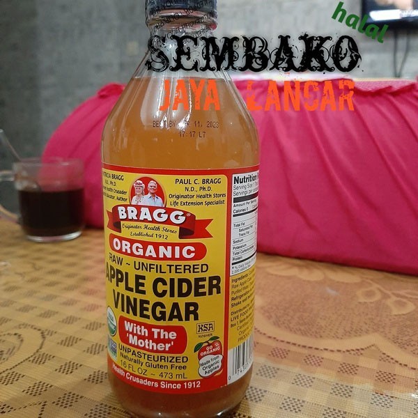 

Sale Vinegar Asli/Bragg,Organic Apple Cider Vinegar With The 'Mother'473 Ml