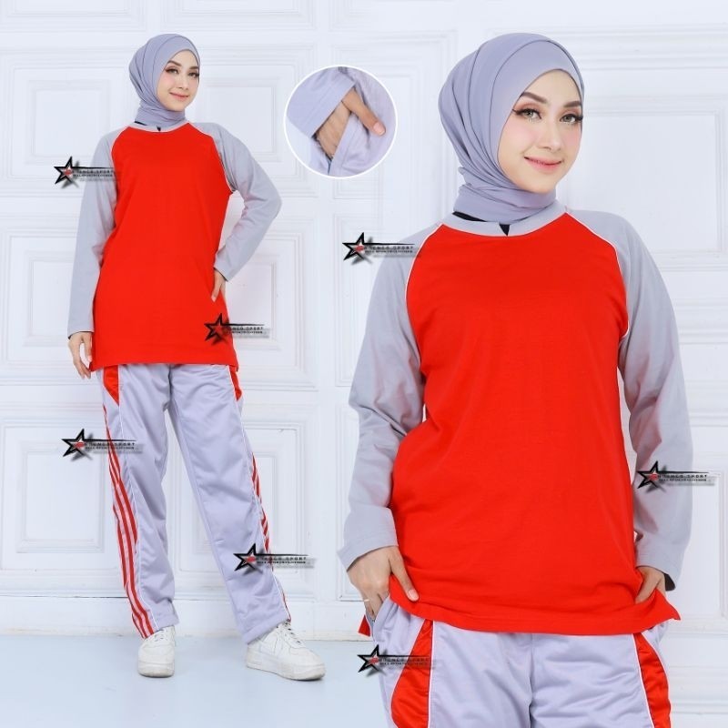 Stln Olahraga Wanita Dewasa Satu Stel Baju Senam One Set Baju Celana Wanita Setelan Wanita Terbaru 2