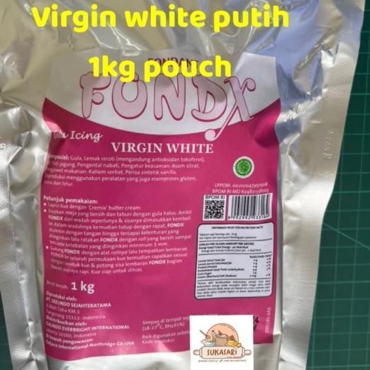 

Fondx Virgin White 1Kg Pouch Icing Fondant Rolled Fondant Putih