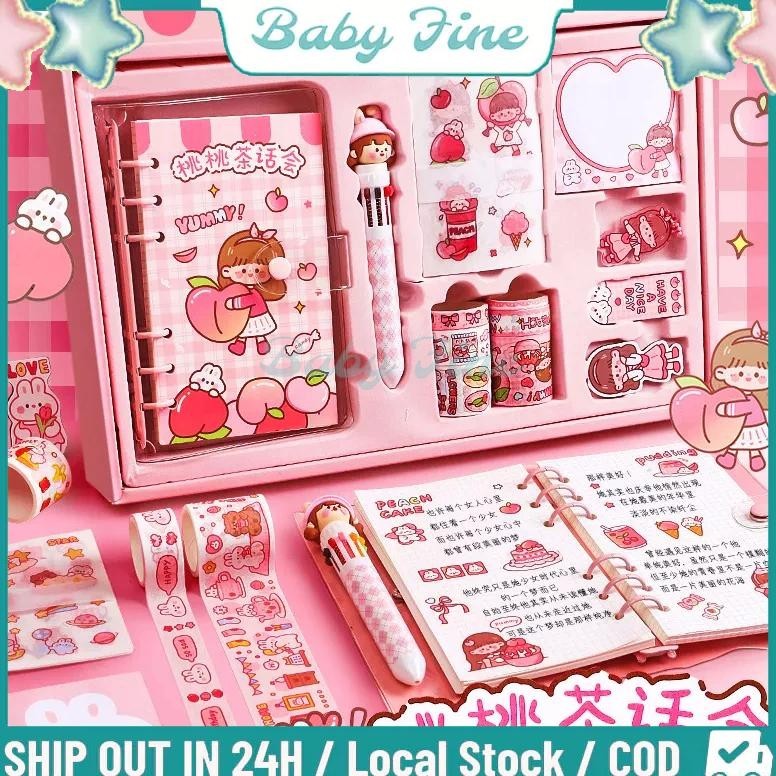 

Flashsale 8 In1Sticker Gift Box Cute Diary Notebook A6 Book Set Box Cute Stationery Girl Kids Journal Birthday Gift Sticker Pencil Cartoon Buku Cantik Promo
