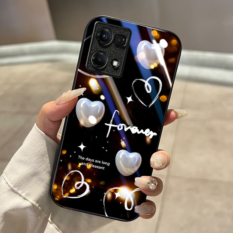 Casing Hp Untuk OPPO Reno 7 4G Reno 8 4G Reno 8T 4G Case Casing kasing cermin cinta HP Softcase Sili