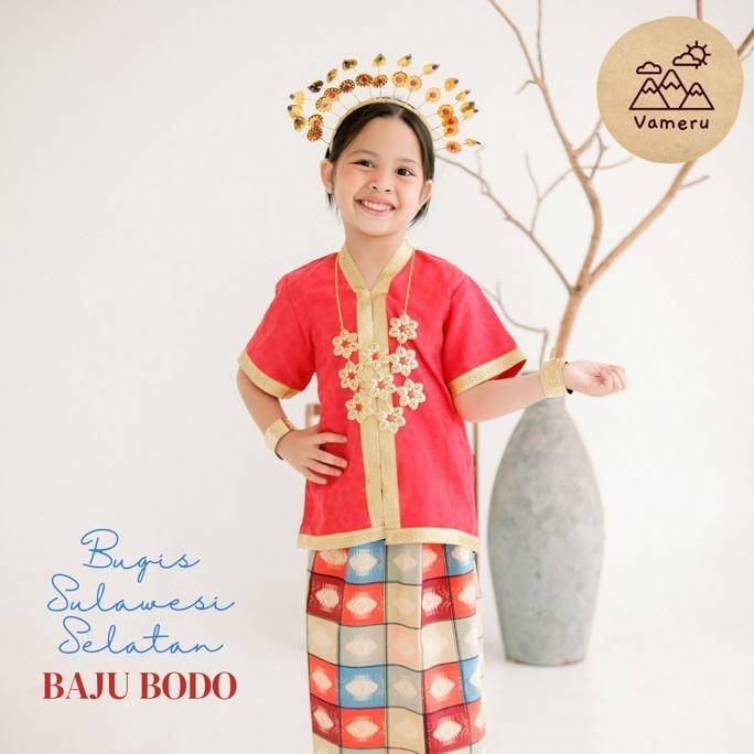 BAJU ADAT ANAK BUGIS BAJU BODO MAKASSAR PEREMPUAN
