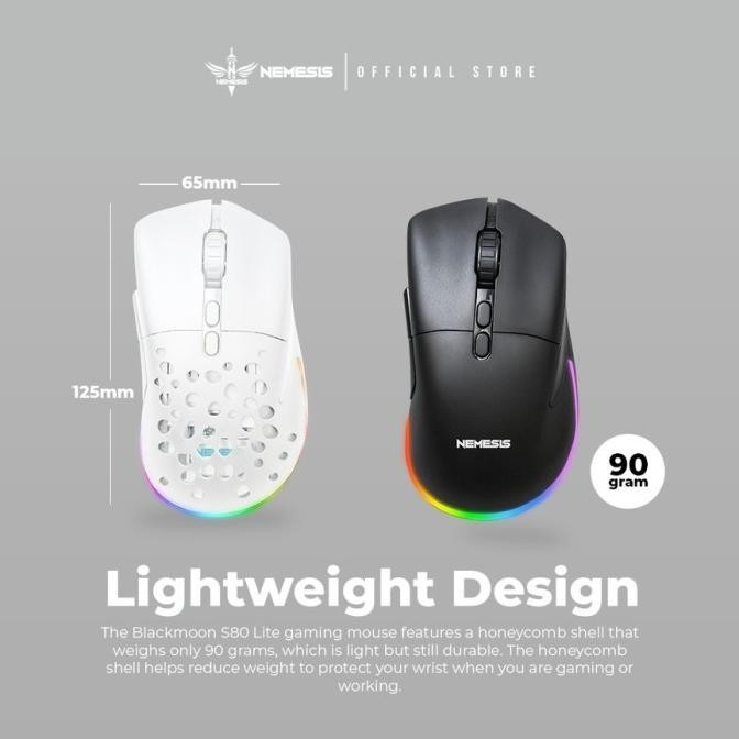 Mouse Gaming Wireless Nyk Nemesis S80 Lite Blackmoon