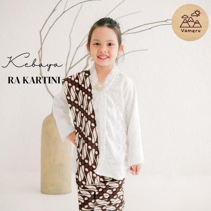 KEBAYA KARTINI ANAK BROKAT PUTIH COSPLAY IBU KARTINI