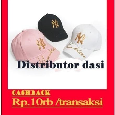 Topi Baseball Pria Wanita Import Korea Ny Pink Putih Hitam Ready Stok