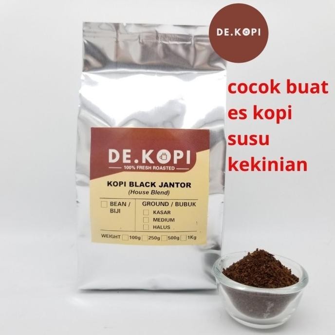 

Kopi Robusta Arabika Black Jantor Blend 500 Gram Fresh Wangi Semerbak