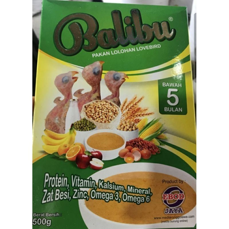 Ay00 500 gr balibu pakan lolohan semua anak burung lovebird murai makanan ber vitamin edod jaya