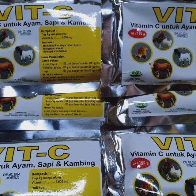 vitamin c 100gr ayam burung kambing obat hewan lainnya cegah sakit virus Lampam ID