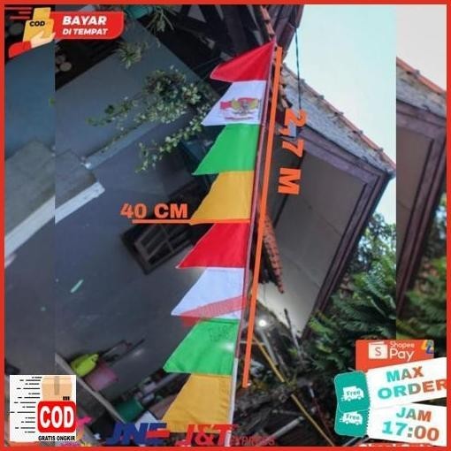 Get New Bendera Umbul-Umbul Warnawarni Promo  Panjang 2,7 M Stock Terbatas