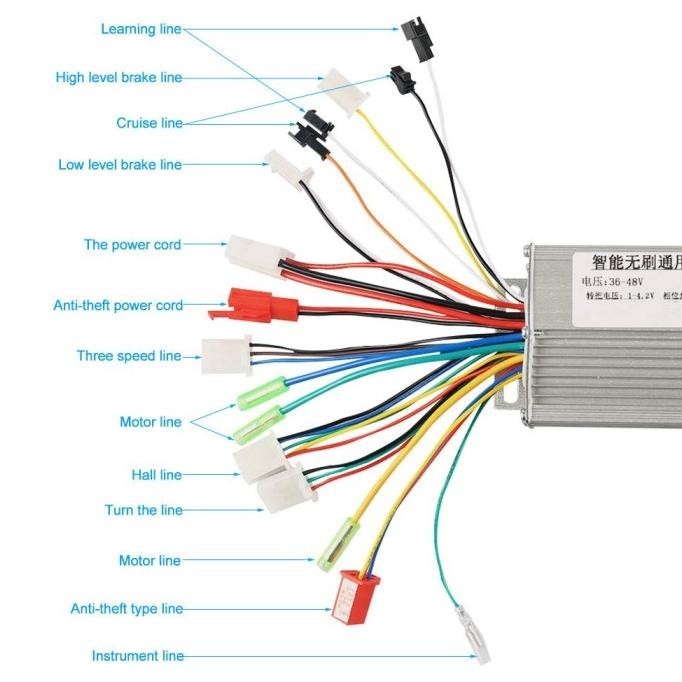 36V/48V 350W Controller Sepeda Listrik / Kontroler Motor Brushless Dc
