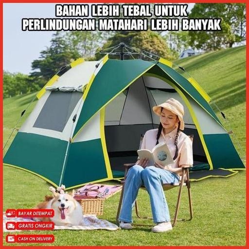 Tarbaru Tenda 2/3/4 Orang Tenda Otomatis Tenda 4 Orang Tenda Double Layer 4 Orang Tenda Camping Anti