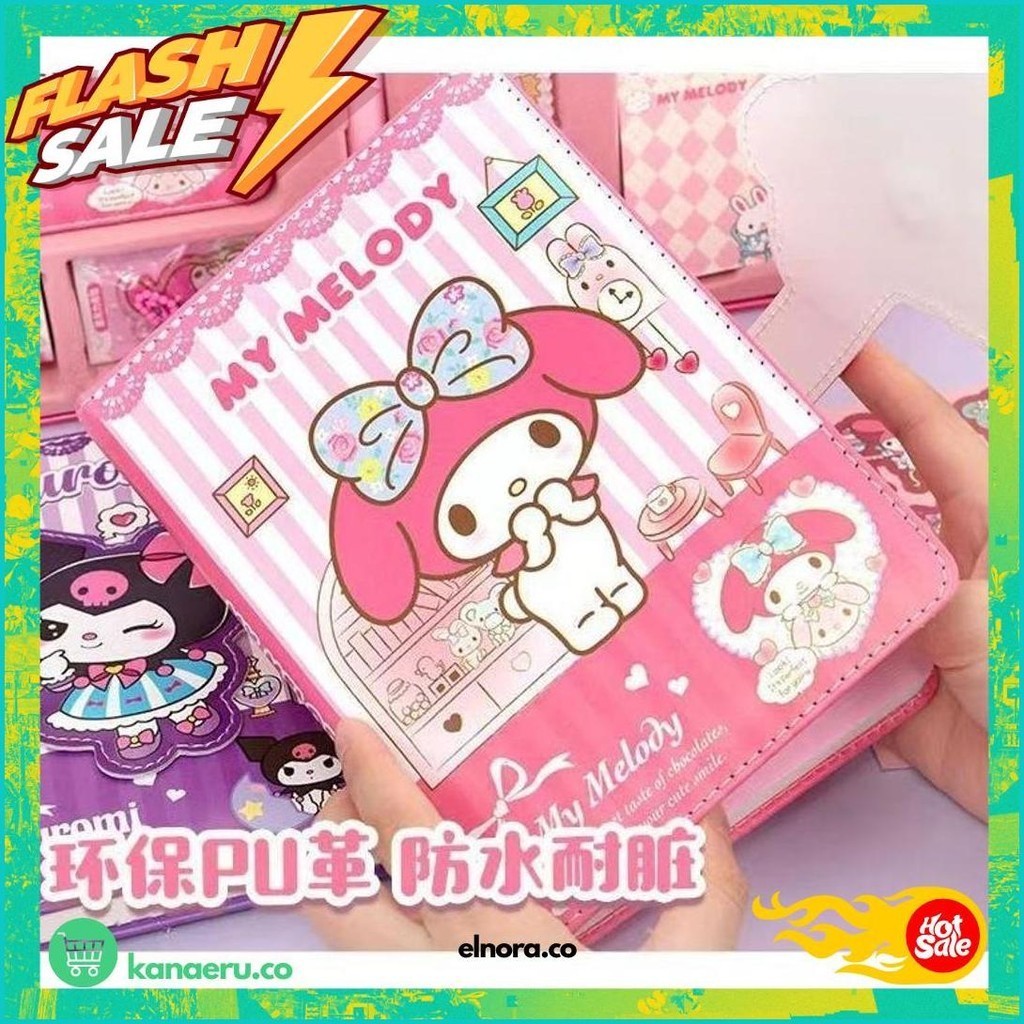 

(Krmi) CodSanrio 9 In 1 Gift Box Alat Tulis Set Diary Stiker Dekorasi Kuromi Melody Badge Hadiah Pelajar Hadiah Anak Perempuan