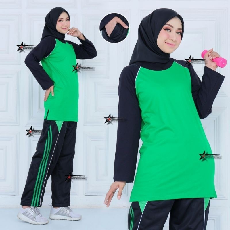 Bsju Olahraga Prempuan Dewasa Trening Satu Set Baju Olga Korean Style Terbaru 2024 Satu Stel Stelan 
