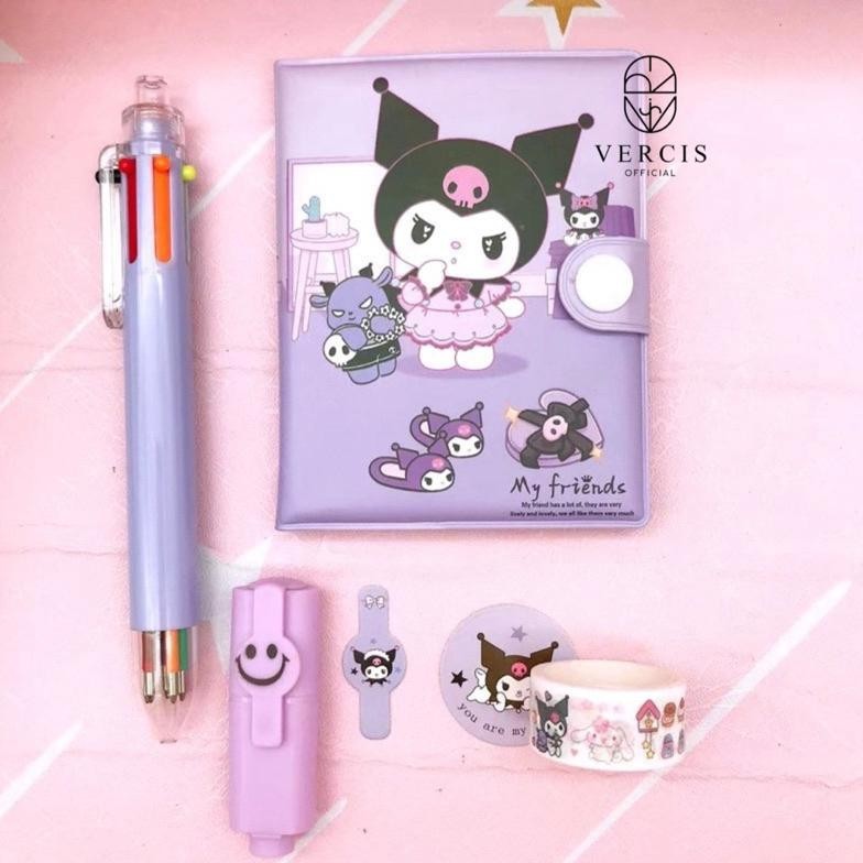 

(Krmi) Notebook 4In1 Buku Diary Aesthetic Sanrio Alat Tulis Perlengkapan Anak Buku Memo Mini Karakter Kuromi Cinnamoroll Melody Hadiah Ulang Tahun Anak Kado Anak Souvernir