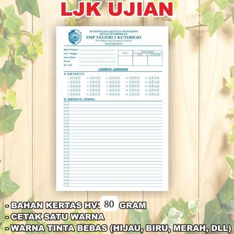 

BACK TO SCHOOL FORM LJK SISWA / LEMBAR JAWABAN KERTAS HVS FOLIO 80 GSM (1 RIM)