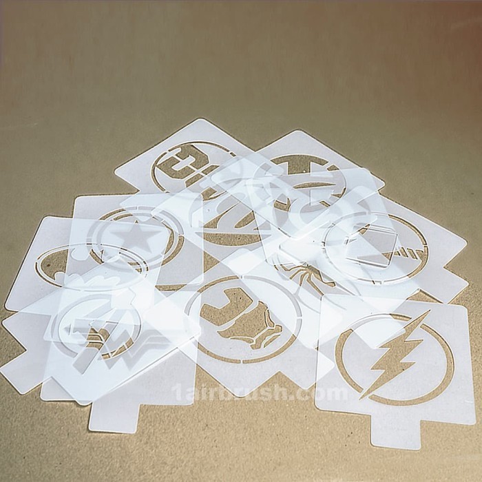 

Stencil Superhero man/superman/Xman/ america/flash man