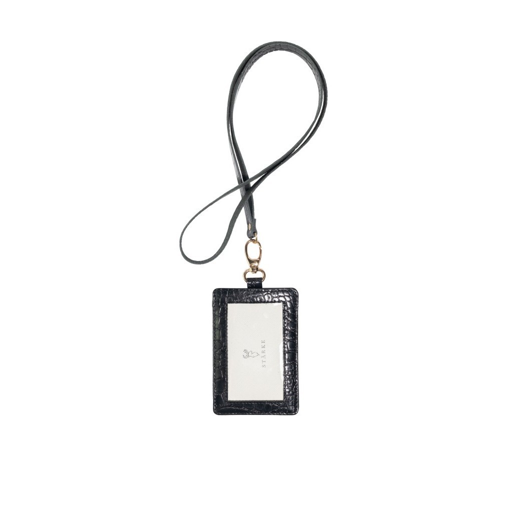 

ID d Name Tag Lanyard Kulit Asli STARKE Leather Fury Chital Black