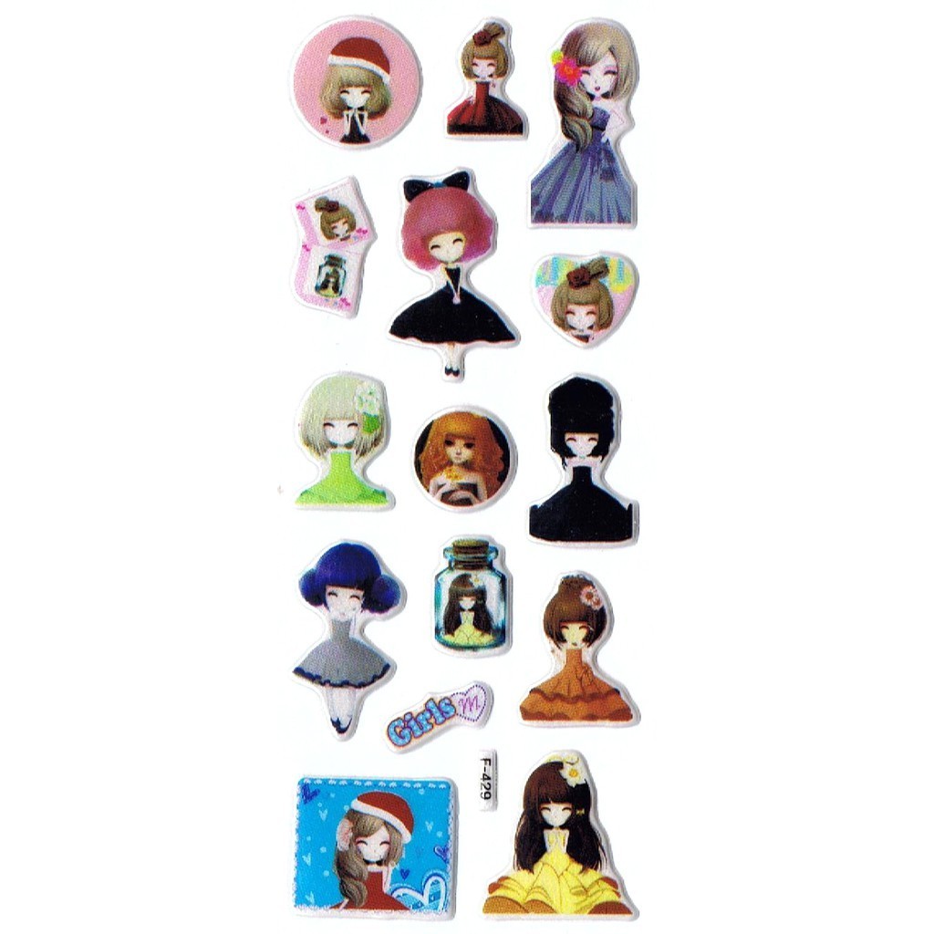 

SK467 Stiker Sticker Timbul Set Strip Aneka Gambar Kartun Flower Girl