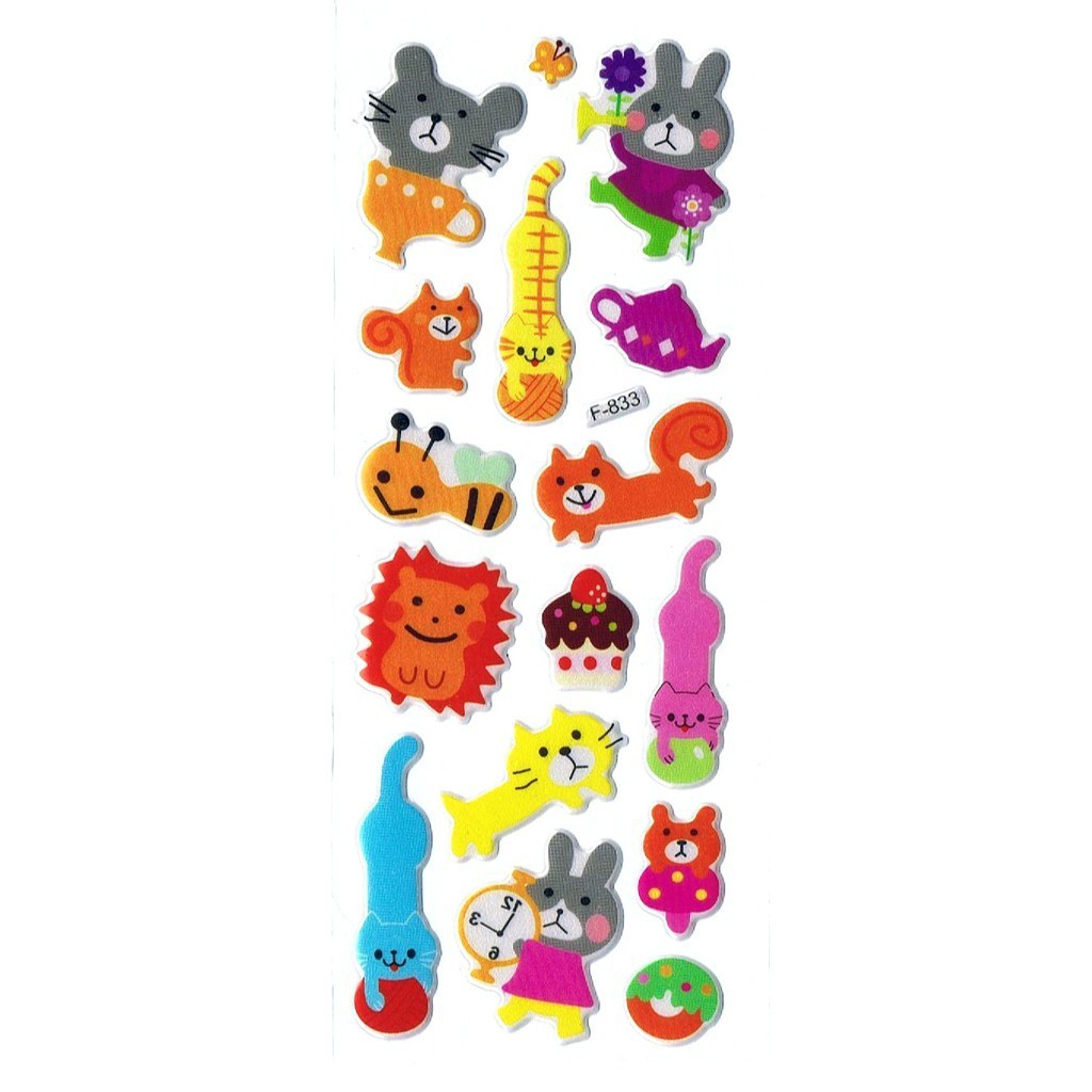 

SK537 Stiker Sticker Timbul Set Strip Aneka Gambar Kartun Binatang