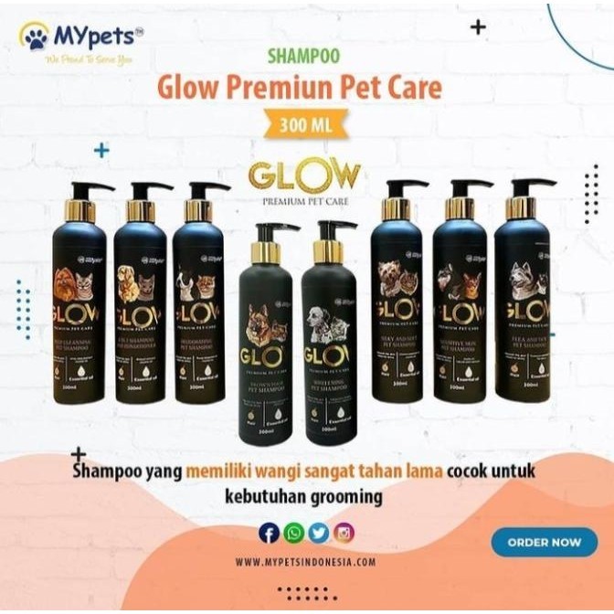 Glow Shampo Premium Pet Care 300Ml/ Shampoo Hewan Anjing Kucing