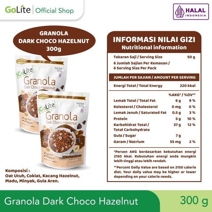 

Golite Granola Dark Chocolate Hazelnut 300G (Double Pa)