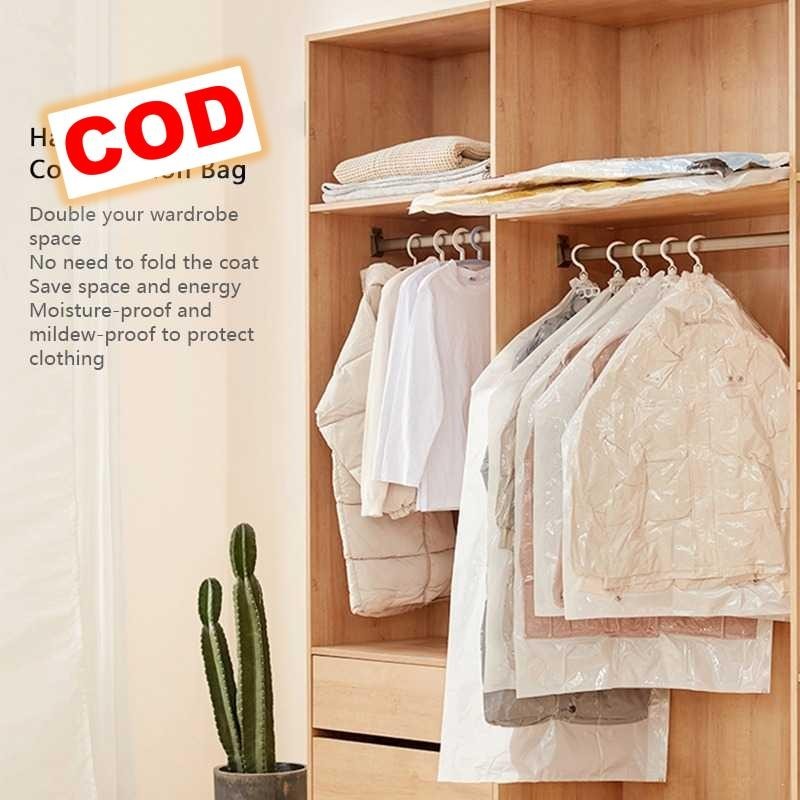 Plastik Vakum Pakaian Gantung Penyimpanan Baju Vacuum Compression Bag