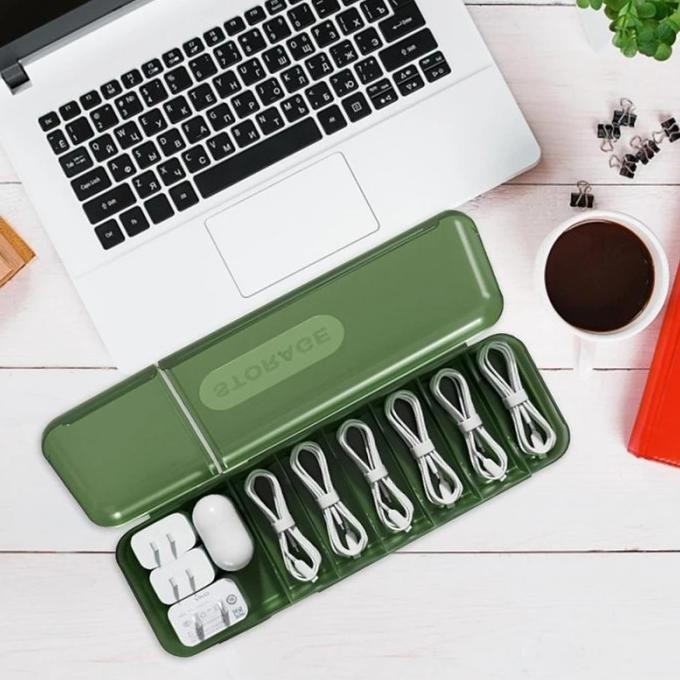 

Cable Box Storage - Kotak Penyimpanan Kabel / Tempat Kabel Charger USB - Promo