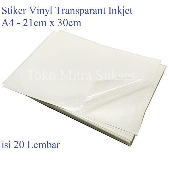 

Stiker Vinyl Transparant Inkjet A4