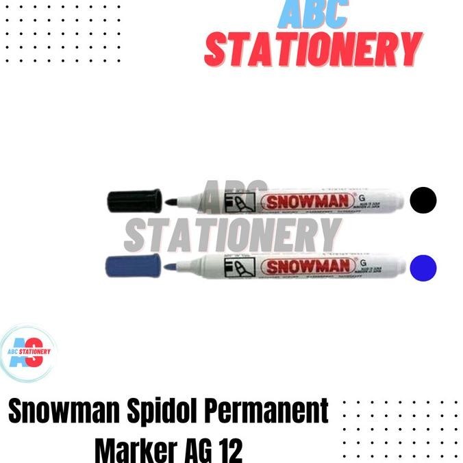 

Snowman Spidol Permanent Marker AG 12 (isi 12) - hitam atau biru