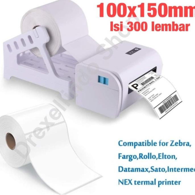 

Kertas Thermal Label Barcode 100x150mm isi 300 lembar Cetak Resi Pengiriman