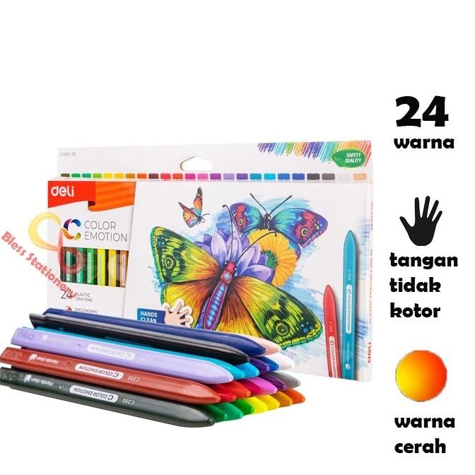 

Deli krayon plastik 24 warna anak sekolah plastic crayon