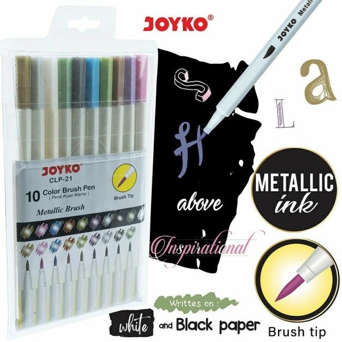 

JOYKO CLP 21 METALLIC BRUSH PEN SPIDOL KALIGRAFI KILAP METALIK