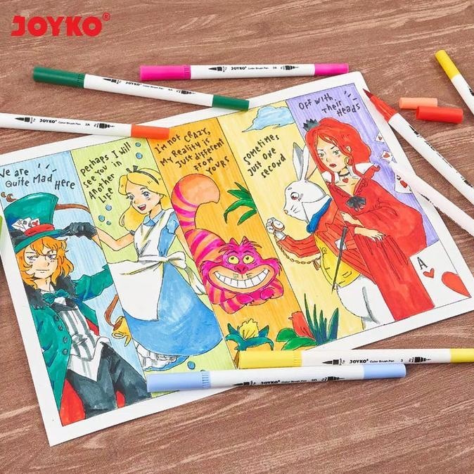 

Pen gel kuas color brush pen joyko set 24 warna CLP-07