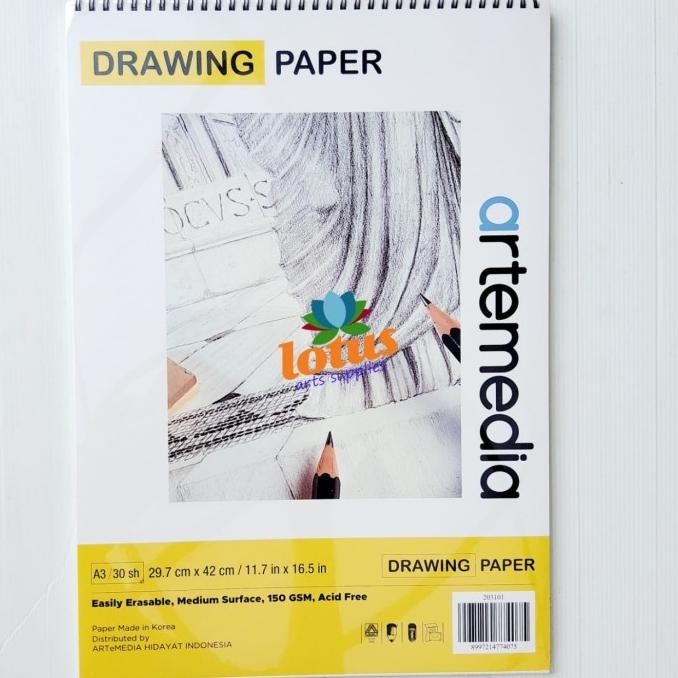 

Artemedia Drawing Paper Book A3 Wirebound Sketchbook 150gsm 30Sheets