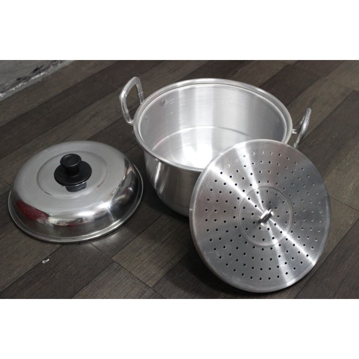 Panci Dandang Steamer Tutup Set 20Cm Jawa Masak Air Serbaguna Kukus