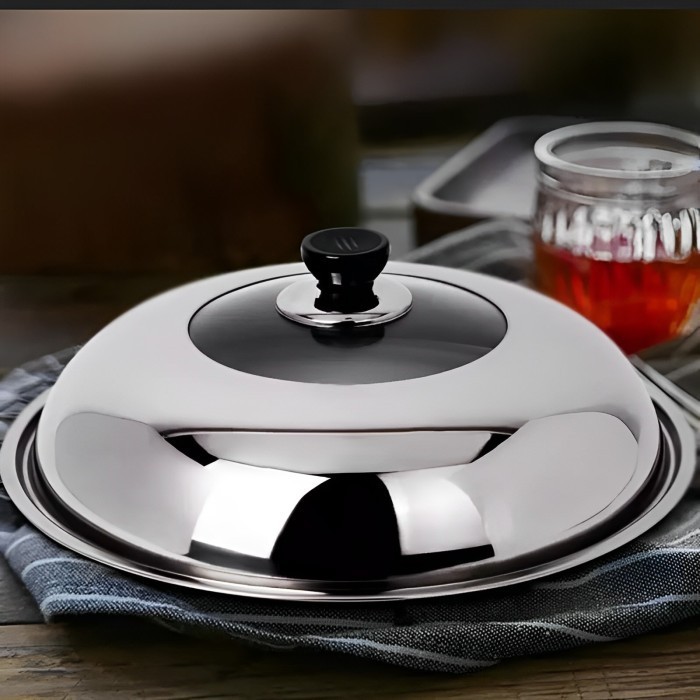 Tutup Wajan Kaca Stainless Serbaguna Kuali Penggorengan Teflon