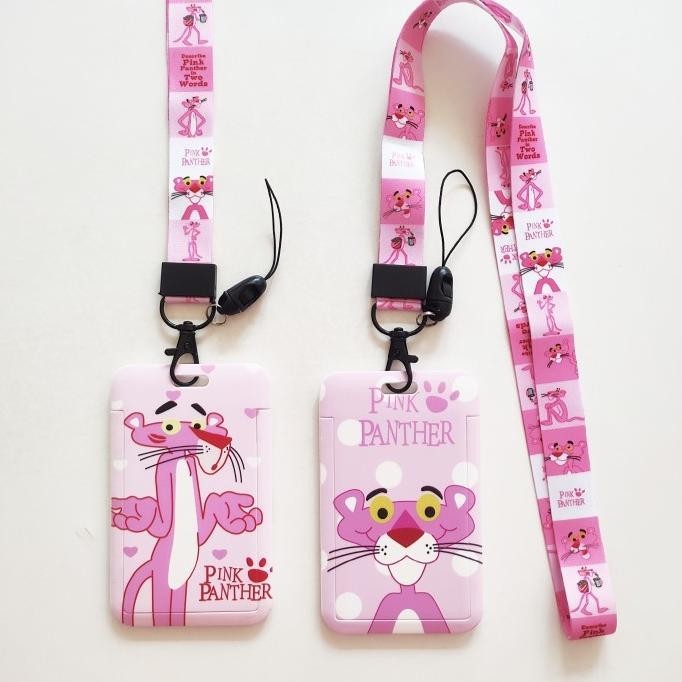 

ID Card Holder Name Tag Lanyard Kalung Wadah Kartu Pink Panther