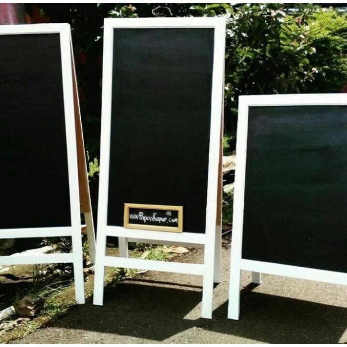 

Papan Tulis Kapur 2side 50x90x120cm Chalkard Blackard Cafe