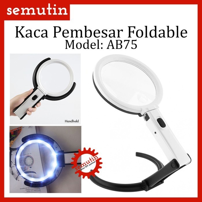 

Kaca Pembesar Foldable LED AB75 / Lup Lensa Magnifier Handheld Lipat