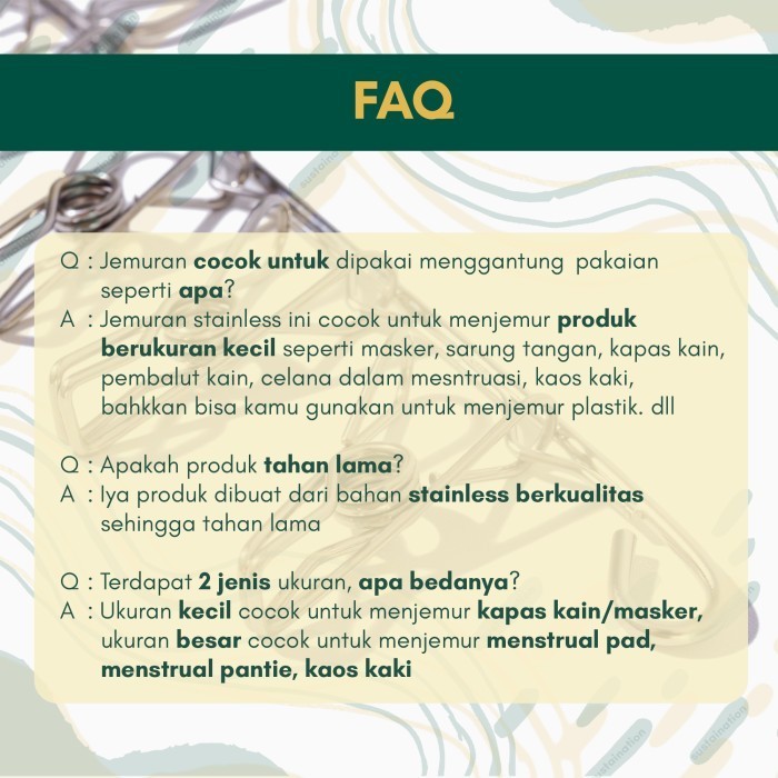 JEMURAN BAJU BAYI SUSTAINATION JEMURAN STAINLESS - HANGER JEMURAN BAJU PORTABLE