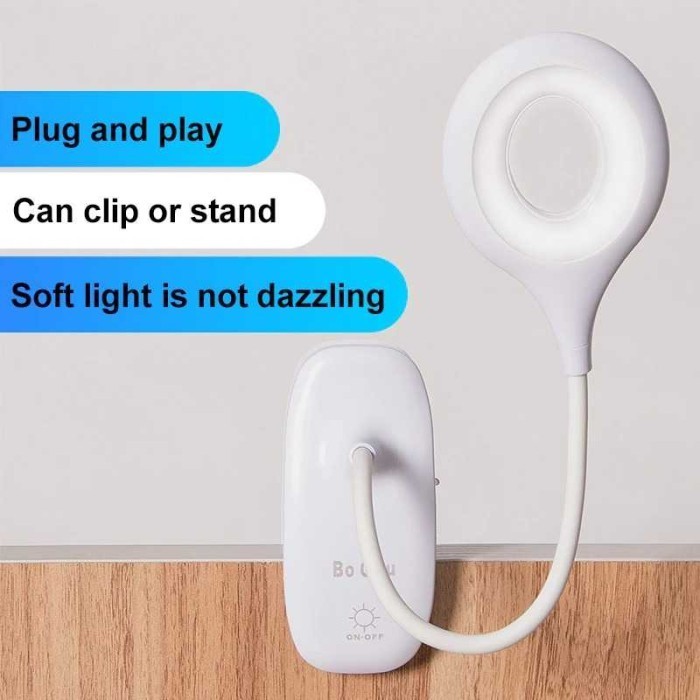 Lampu Meja Belajar Led Portable Jepit Usb Charge Lampu Baca Desk Lamp