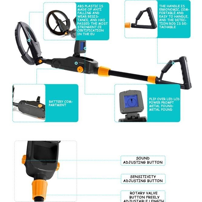 Md1008A Lcd Metal Detector Scan Alat Pendeteksi Logam Emas Koin
