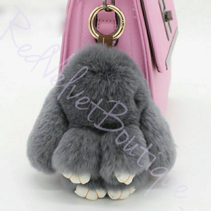 Cas Gantungan Kunci Kelinci Copenhagen Rex Rabbit Fur Keychain Import