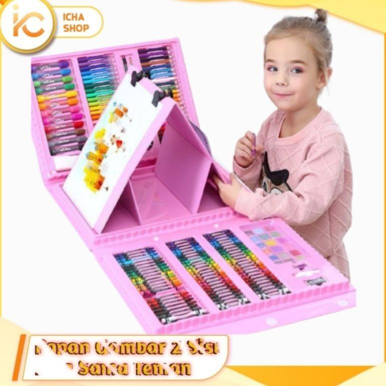 

Crayon Set Alat Mewarnai / Alat Mewarna Lengkap Anak / Caryon Set Anak Koper / Alat Tulis Set Crayon Colouring Lengkap 208pcs /Art Set Alat Mewarnai 208pcs Dan 150pcs / Crayon set