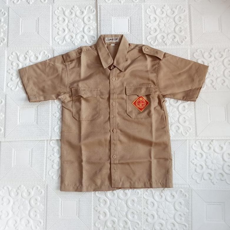 

Baju pramuka SD penggalang lengan pendek/panjang anak cowok bahan rapilo merk MARTIN