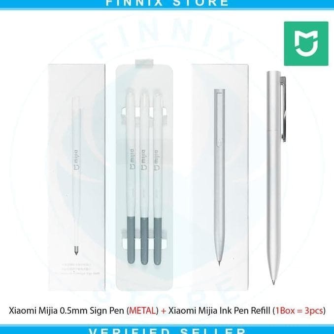 

Arom Z1A Xiaomi Mijia Sign Pen Pulpen + Mijia Ink Pen Refill (Metal) -