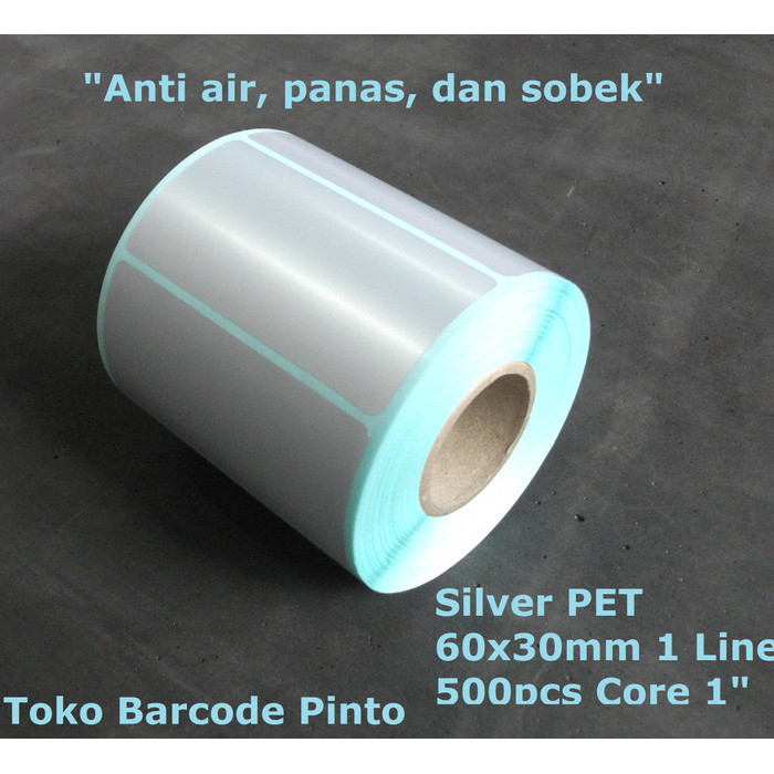 

60X30mm 1Line 500Pcs Gap Core1",Silver Pet Mate,Label Stiker de