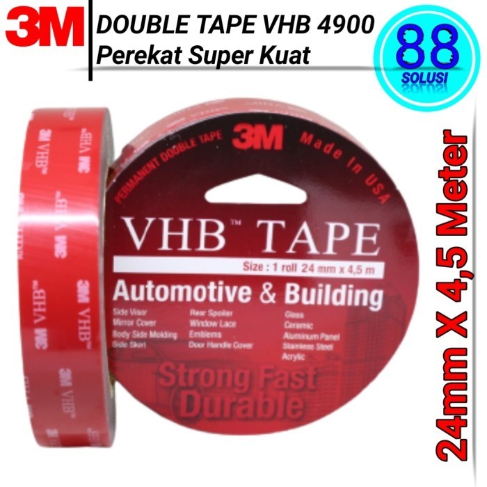 

Double Tape VHB 3M 4900 Automotive Dobel tip Super Kuat 24mm X 4.5mtr