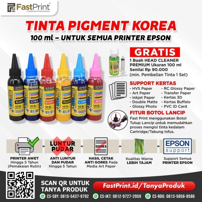 

Tinta Pigment Art Paper Korea 1 Set - 6 Warna - 100 ML