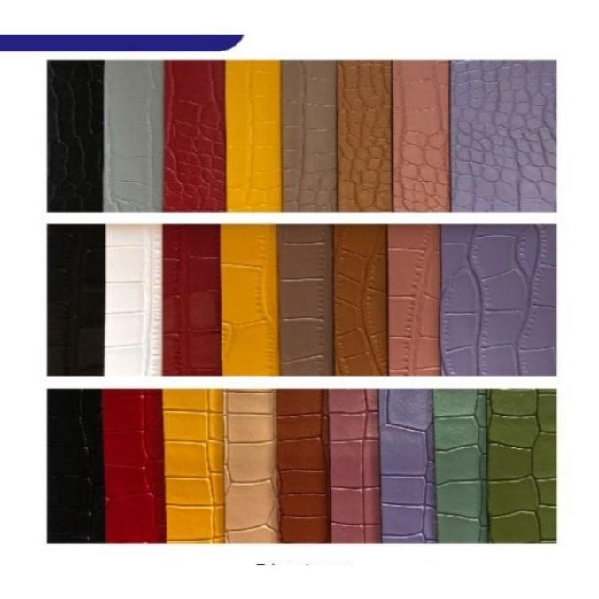 Bahan Kulit sintetis Croco Doff / Motif Buaya Meteran 1mtr x 1,4mtr